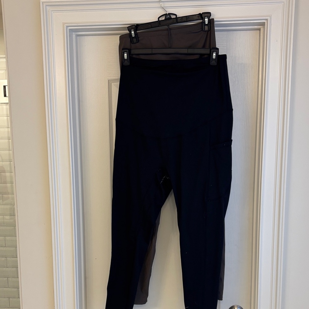 Black and Brown Maternity  Leggings - Size XXL